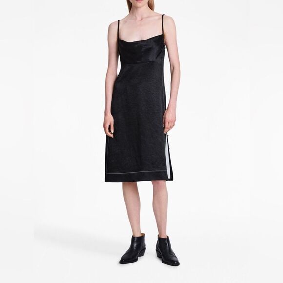 Proenza Schouler Crushed Satin Cowl Neck Midi-Dress size 6 - Picture 1 of 13